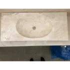 White natural stone washbasin Vox, unique piece Viadurini