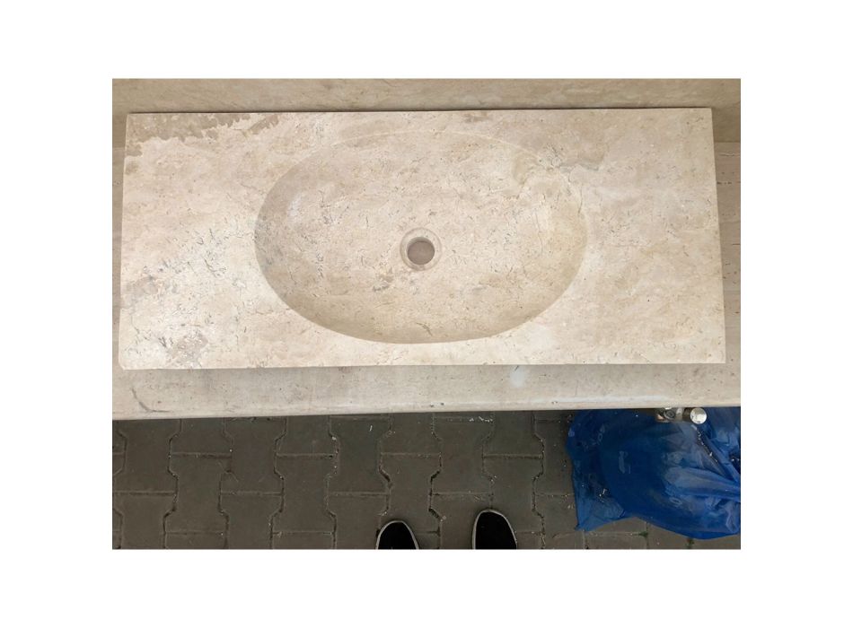 White natural stone washbasin Vox, unique piece Viadurini