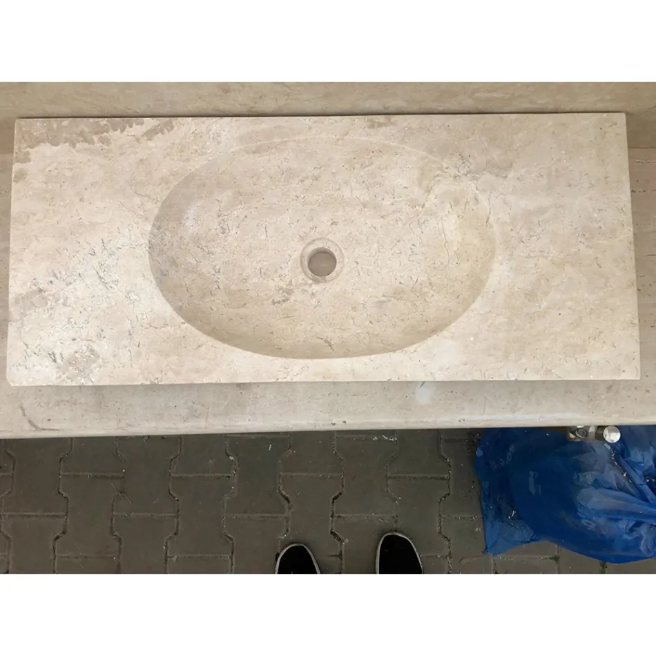 White natural stone washbasin Vox, unique piece Viadurini