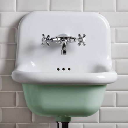 Freestanding Bathroom Washbasin in White and Colored Ceramic 42 cm - Meridiano Viadurini
