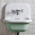 Wall-hung Bathroom Washbasin in White and Colored Ceramic 42 cm - Meridiano