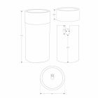 Freestanding Bathroom Washbasin in Marble Ivory Finish Cylindrical Shape - Cremino Viadurini