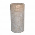 Freestanding Bathroom Washbasin in Marble Ivory Finish Cylindrical Shape - Cremino