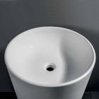 Freestanding Bathroom Washbasin in White Resin with Cylindrical Shape - Libertine Viadurini