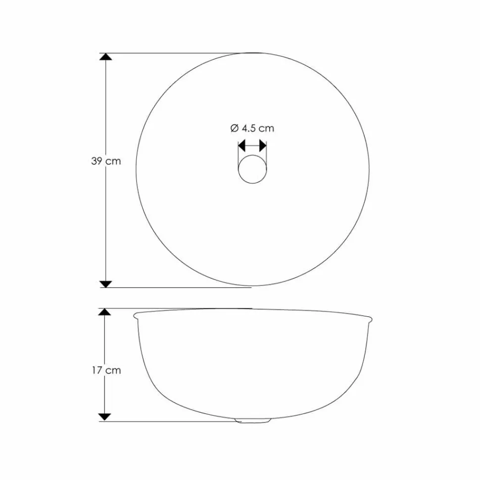 Round Countertop Washbasin in Hammered Chrome Brass - Diamond Viadurini