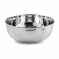 Round Countertop Washbasin in Hammered Chrome Brass - Diamond
