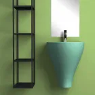 Modern ceramic wall hung bathroom sink made in Italy, Fiorello Viadurini