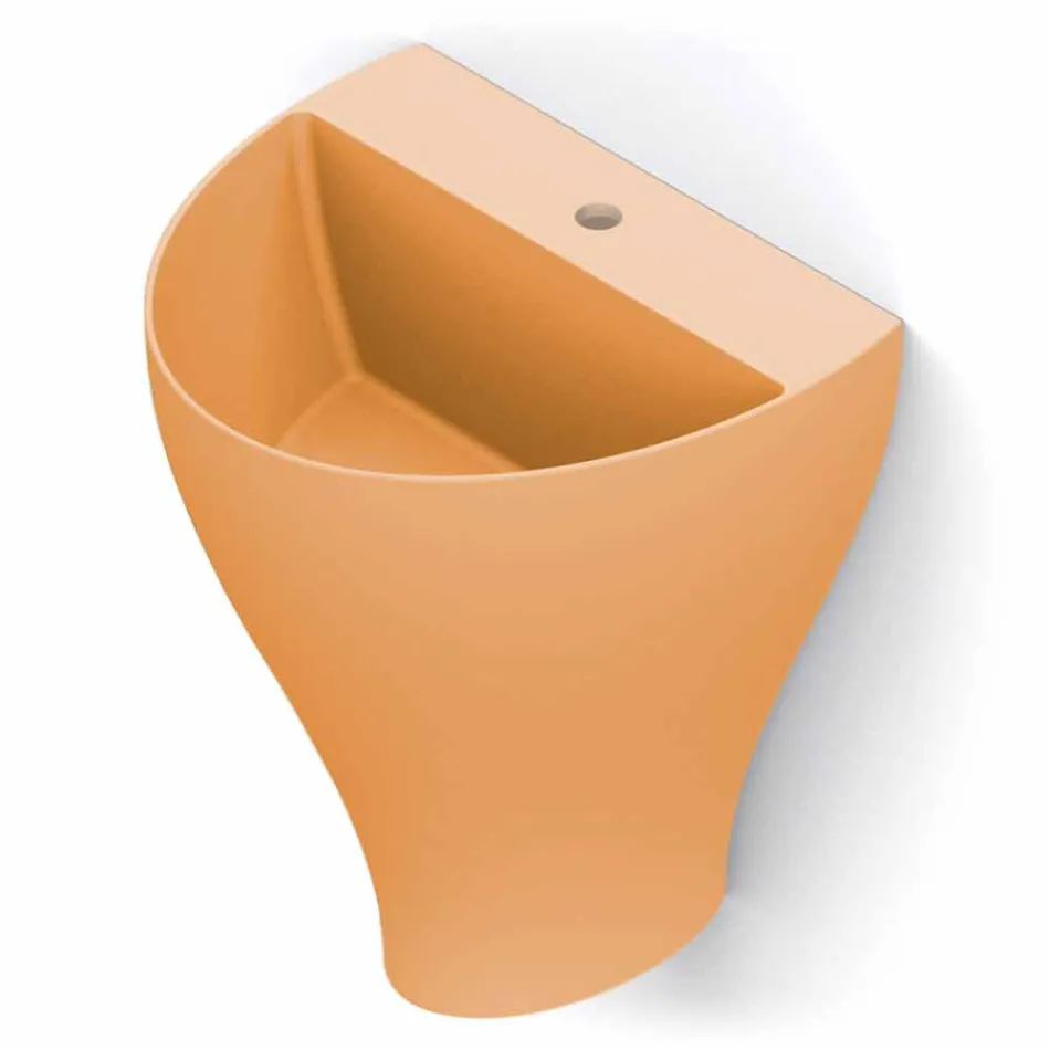 Modern ceramic wall hung bathroom sink made in Italy, Fiorello Viadurini