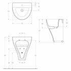 Modern ceramic wall hung bathroom sink made in Italy, Fiorello Viadurini