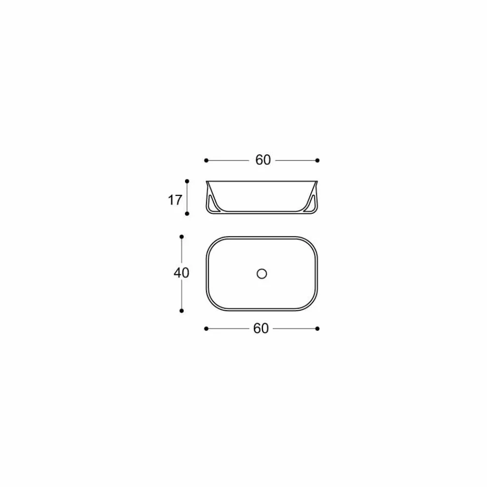 Modern Design Counter Top Rectangular White Bathroom Washbasin - Tulyp2 Viadurini