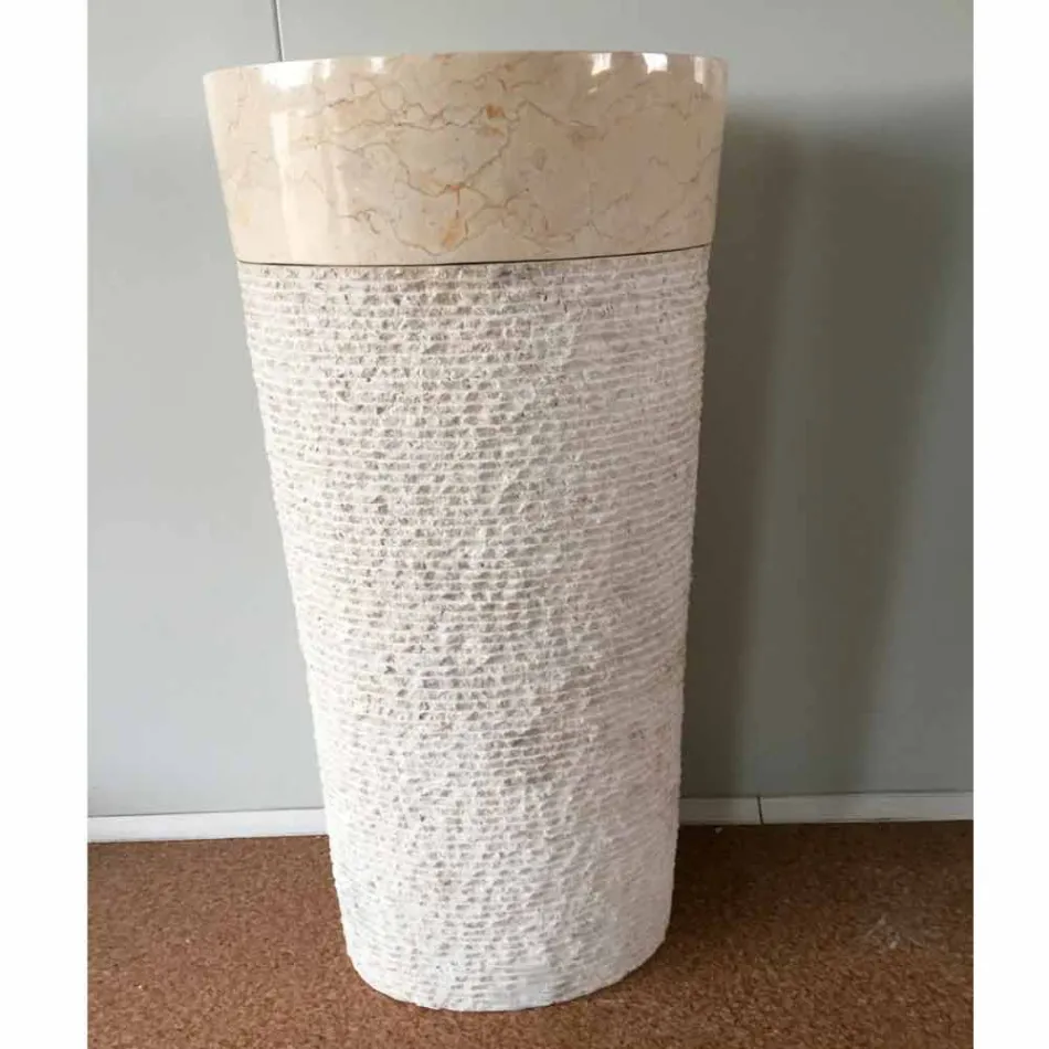 Siro design white washbasin in natural stone, unique piece Viadurini