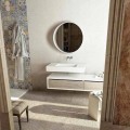 Top with integrated central sink for bathroom Gemona, made in Italy
