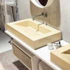 Central washbasin with design bathroom top made in Italy Gemona Viadurini