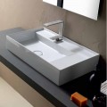 Modern design ceramic countertop washbasin made in Italy Sun 65x40 cm