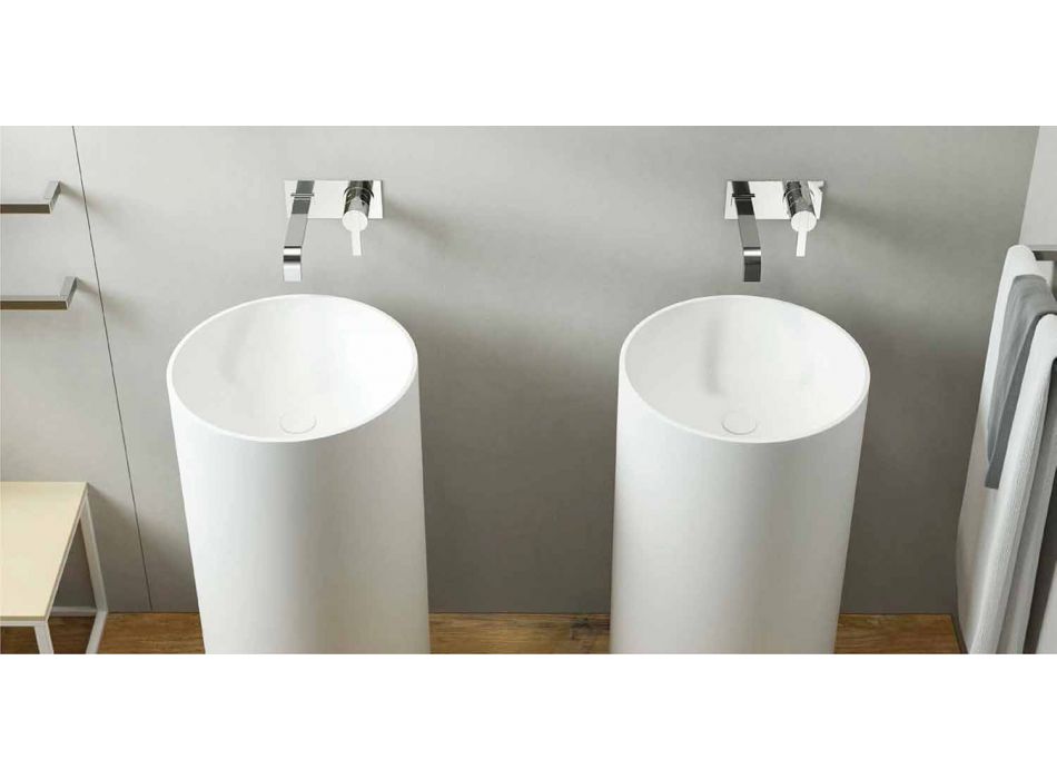 Cylindrical freestanding floor washbasin produced in Italy, Rumo Viadurini