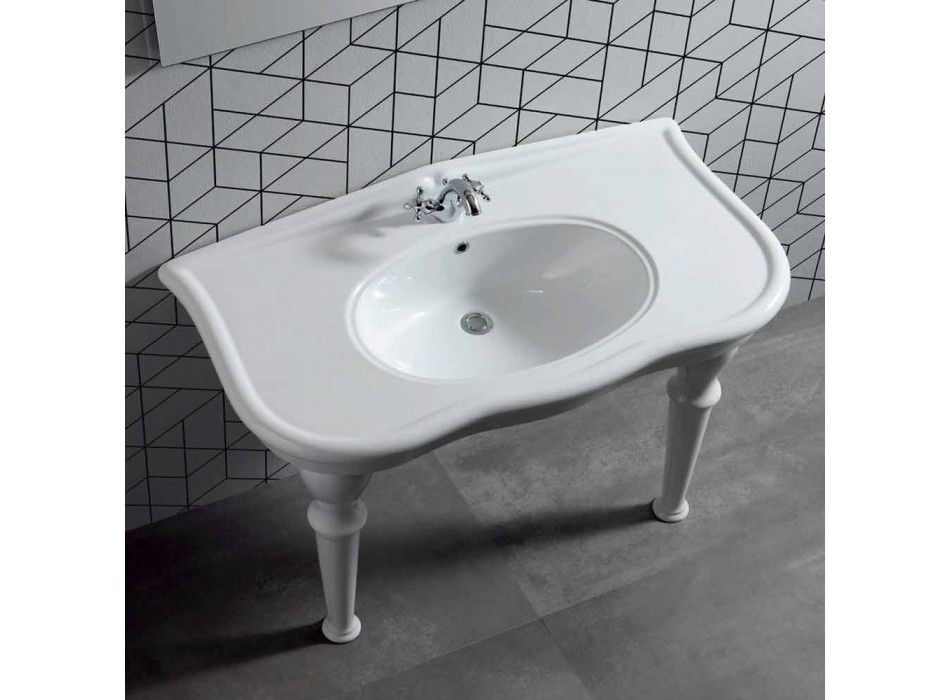 Washbasin with Legs or Without Ceramic L 110cm, by Design Avise Viadurini