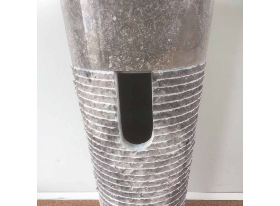 Conical column washbasin in natural stone Iga, unique piece Viadurini