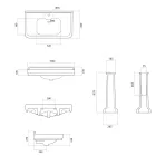 Column Console Washbasin in White Ceramic Made in Italy - Wollie Viadurini