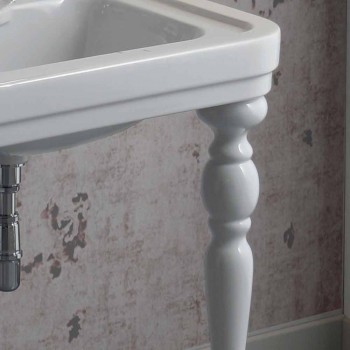 Classic double bowl ceramic washbasin made in Italy, Swami