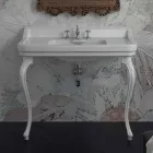 Console washbasin in white ceramic of classic Italian design, Swami Viadurini