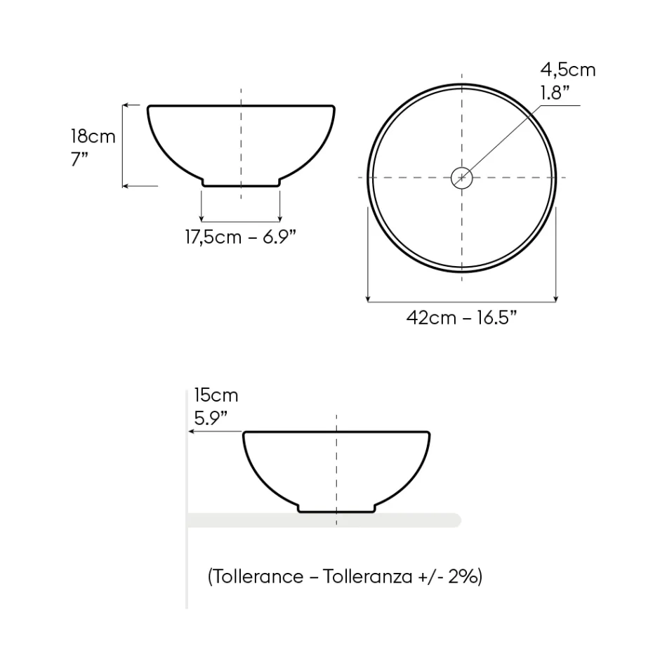 Raku Clay Countertop Sink with Persian Blue Crystalline Finish - Fresco Viadurini