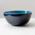 Raku Clay Countertop Sink with Persian Blue Crystalline Finish - Fresco