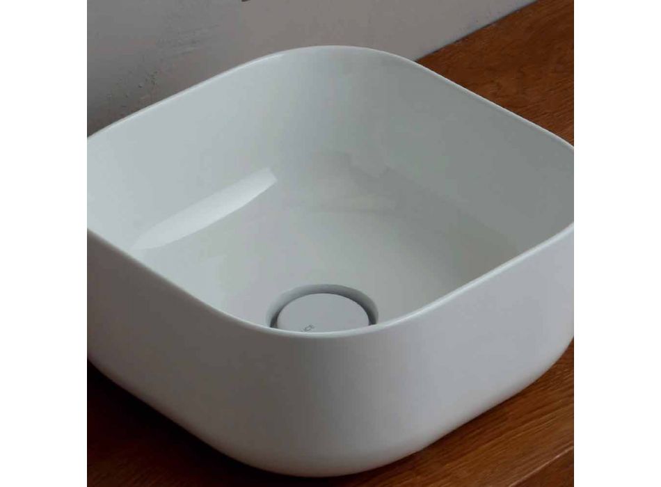 37x37cm ceramic wash basin made in Italy Star, modern design Viadurini