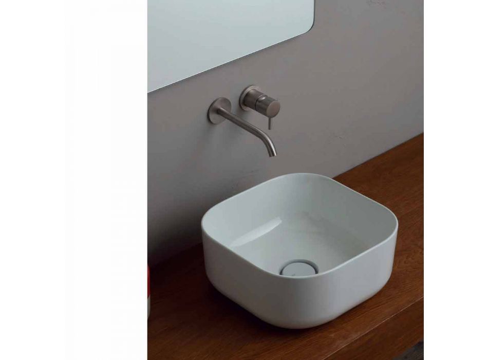 37x37cm ceramic wash basin made in Italy Star, modern design Viadurini