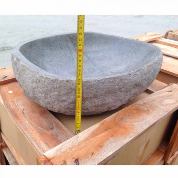 Artisan Countertop Washbasin in Modern River Natural Stone - Aurea