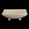 White natural stone countertop washbasin Iria, 50x30x16 cm