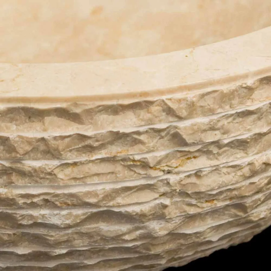 Washbasin White supporting natural stone Finn, one piece Viadurini