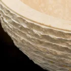 Washbasin White supporting natural stone Finn, one piece Viadurini