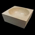 White washbasin in natural stone, one piece, Zor Viadurini