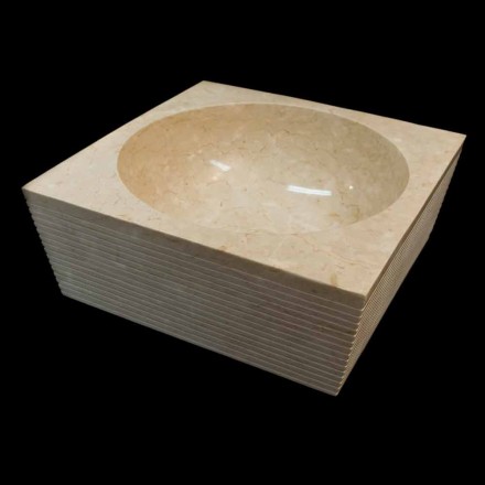White washbasin in natural stone, one piece, Zor Viadurini