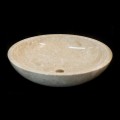 Round white natural stone washbasin Ziva, modern design