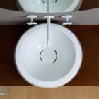 Circular design ceramic washbasin made in Italy Elisa Viadurini