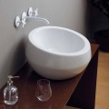 Round ceramic countertop basin Elisa, made in Italy