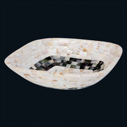 Countertop washbasin with inserts in Bea shells, unique piece Viadurini