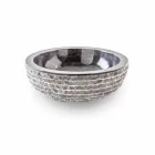 Round Design Countertop Washbasin in Hand-worked Black Marble - Linen Viadurini