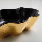 Countertop washbasin in black and gold ceramic design made in Italy Cubo Viadurini