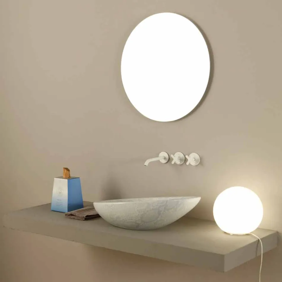 White ceramic python design washbasin made in Italy Glossy Viadurini