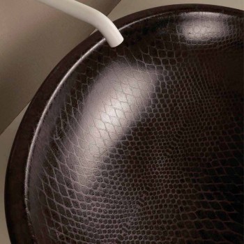 Countertop design ceramic black python washbasin made in Italy Glossy