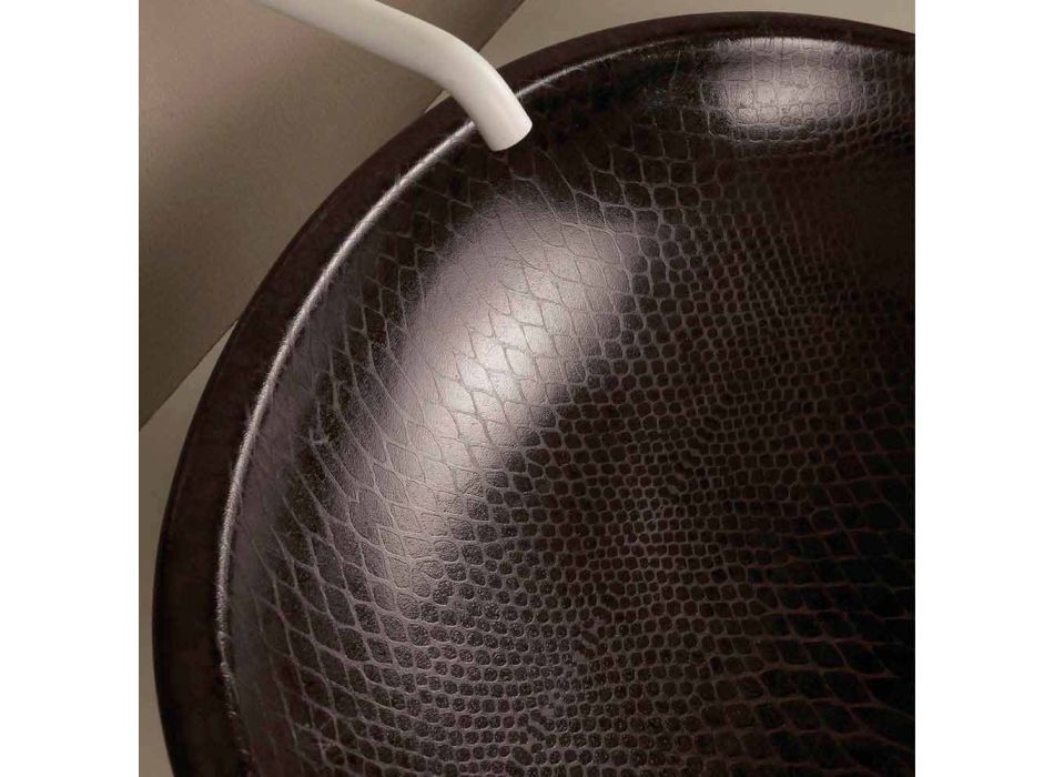 Countertop design ceramic black python washbasin made in Italy Glossy