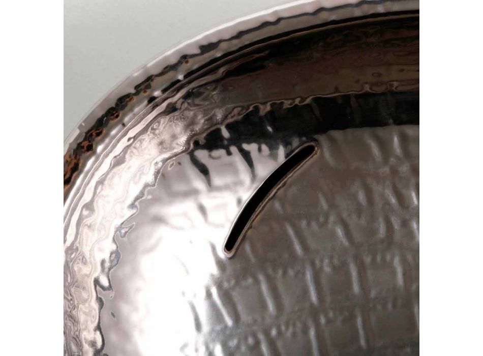 Design ceramic washbasin silver made in Italy Glossy Viadurini