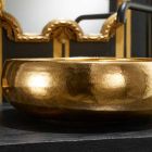 Gold raku design countertop washbasin made in Italy, Ramon Viadurini