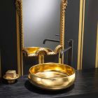 Gold raku design countertop washbasin made in Italy, Ramon Viadurini