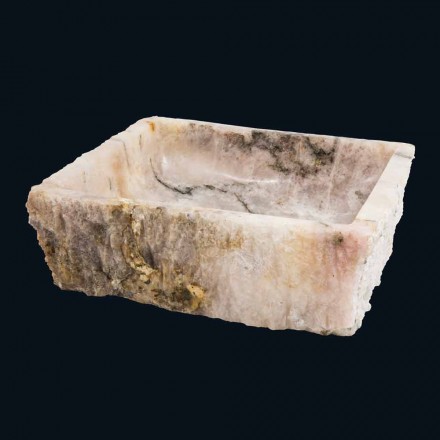 Design washbasin in smoky quartz Rose stone, unique piece Viadurini