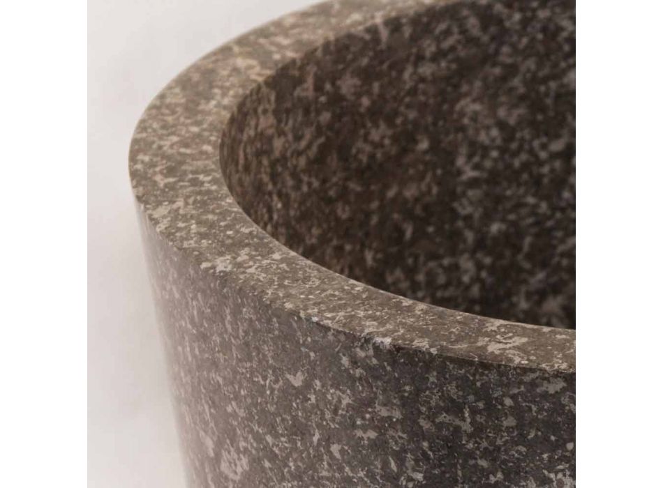 Design countertop washbasin in gray natural stone Zhen Viadurini