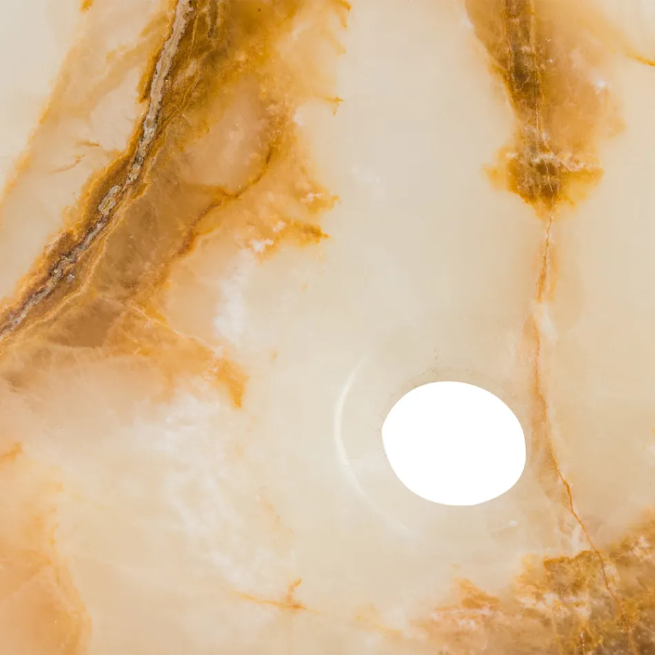 Design countertop washbasin in Lana onyx stone, handmade Viadurini