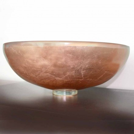 Design Countertop Washbasin in Transparent Resin and Copper - Salvatore Viadurini